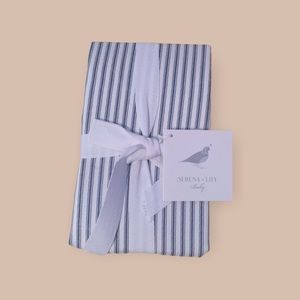 Denim Ticking Stripe Crib Sheet